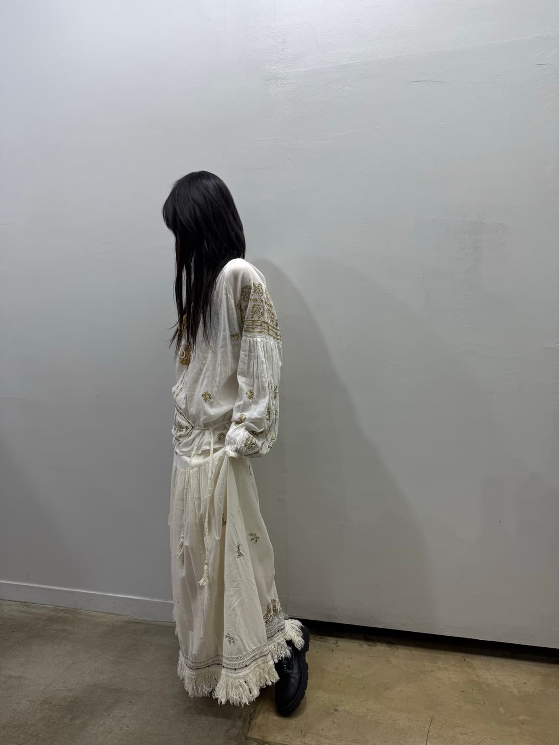 GOA 보헤미안 스트랩 디테일 롱 스커트 상품이미지8