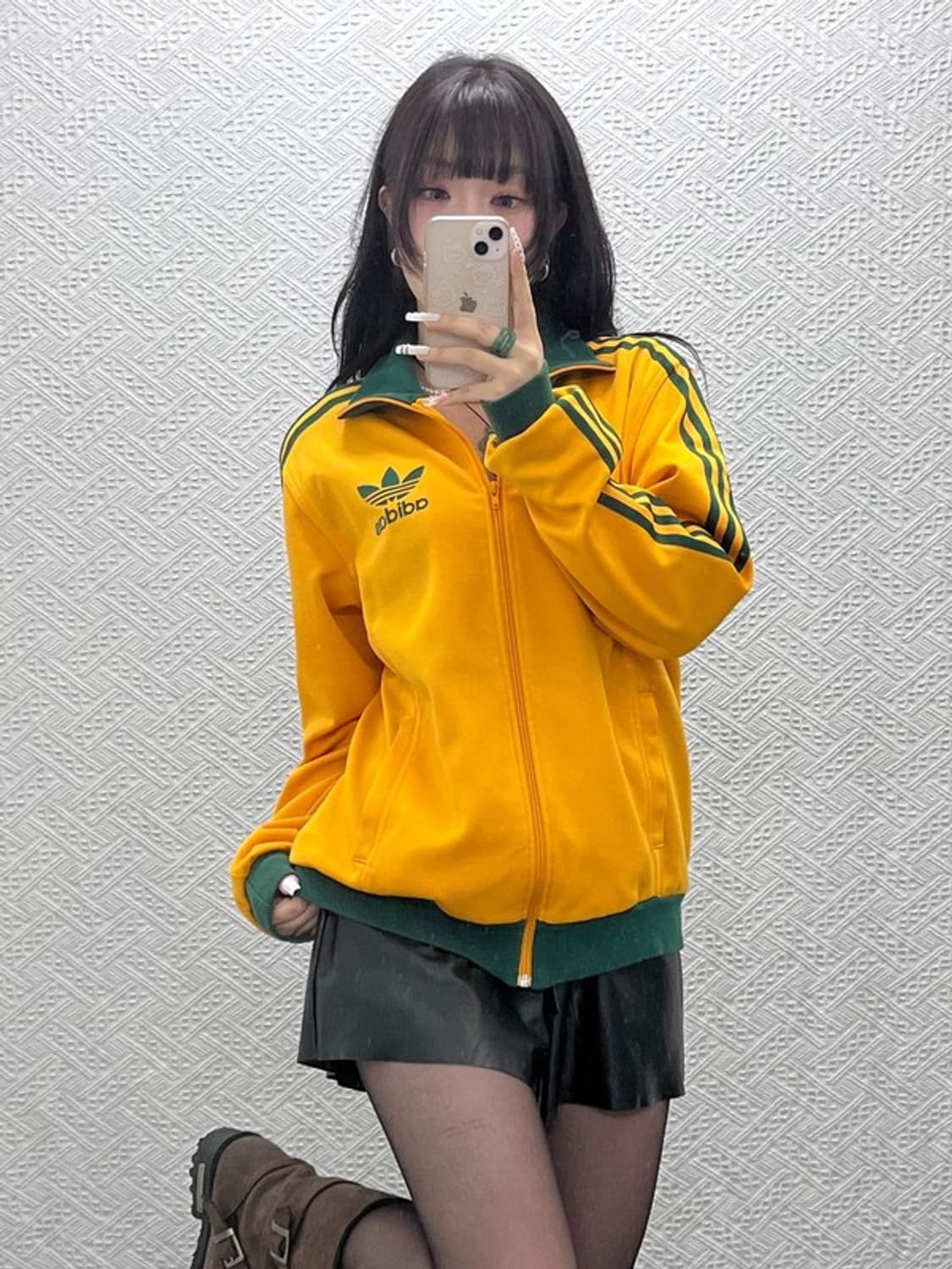 아디다스 흑탭 오스트리아 레트로 그린오렌지 져지 집업 105 C10935 상품이미지2