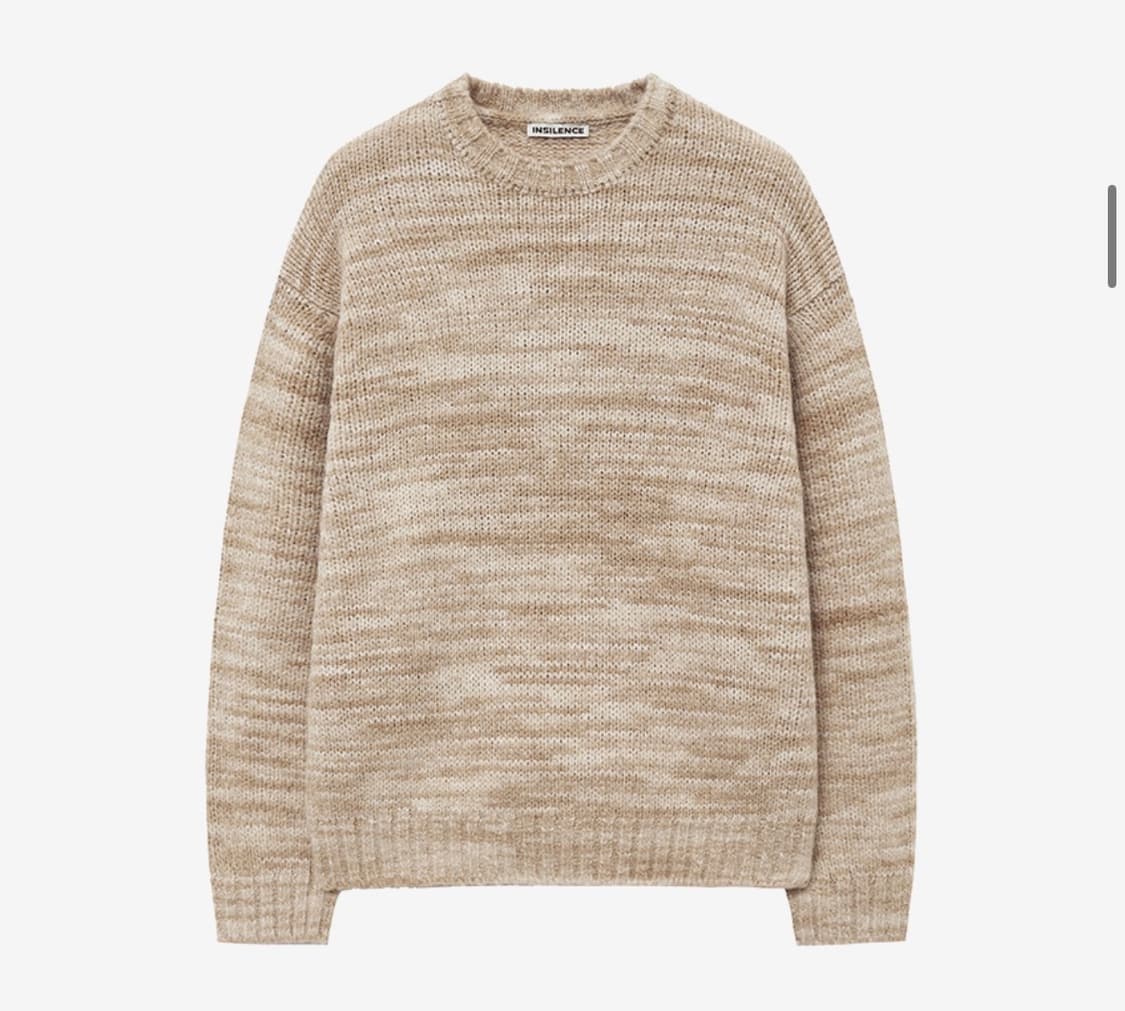 인사일런스 이탈리안 울 믹스드 풀오버 LIGHT BEIGE L사이즈 상품이미지1
