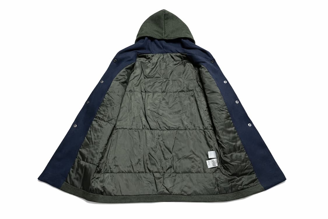 JPN00s 일본 빈티지 Y2K 모리걸 아메카지 니트 원단 후드 하프코트 상품이미지3