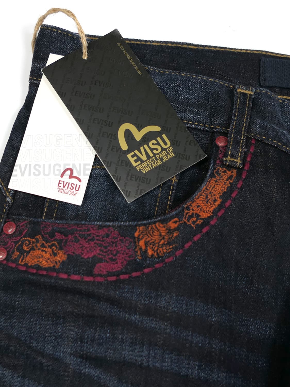 Evisu embroidered straight jeans 상품이미지5