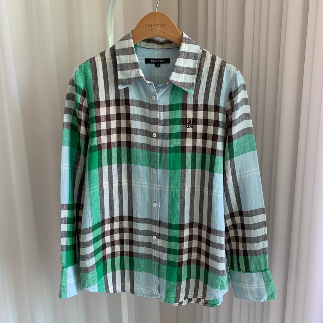 빈폴 BEANPOLE 린넨 100 체크셔츠 상품이미지1