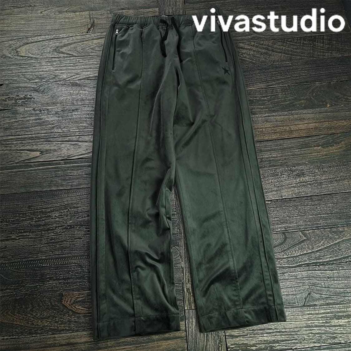 [비바스튜디오] 벨벳 와이드 트랙 팬츠 M19649 상품이미지1