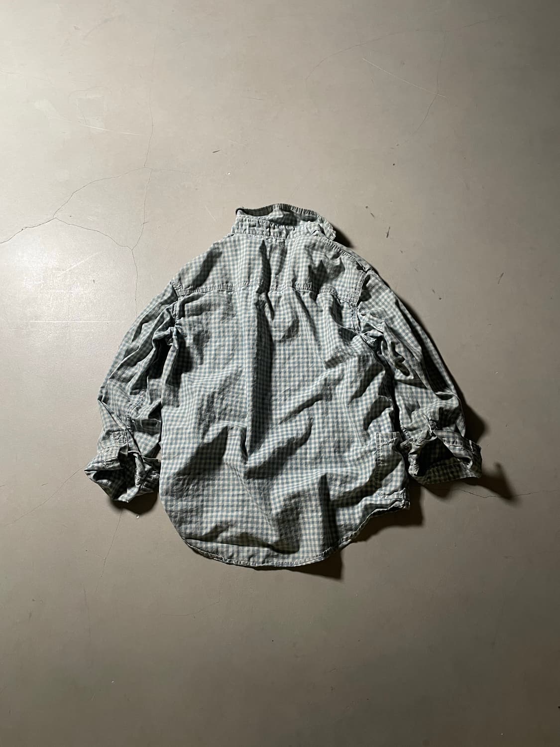 H•d One off denim Check Pattern shirt 상품이미지4