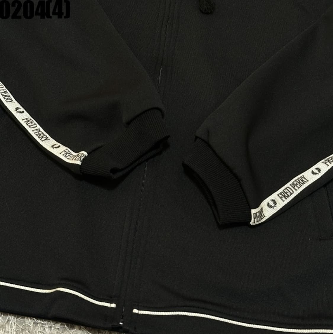 [실측확인] 프레드페리 테이프라인 블랙 트랙자켓 후드 집업 0204(4) 상품이미지4