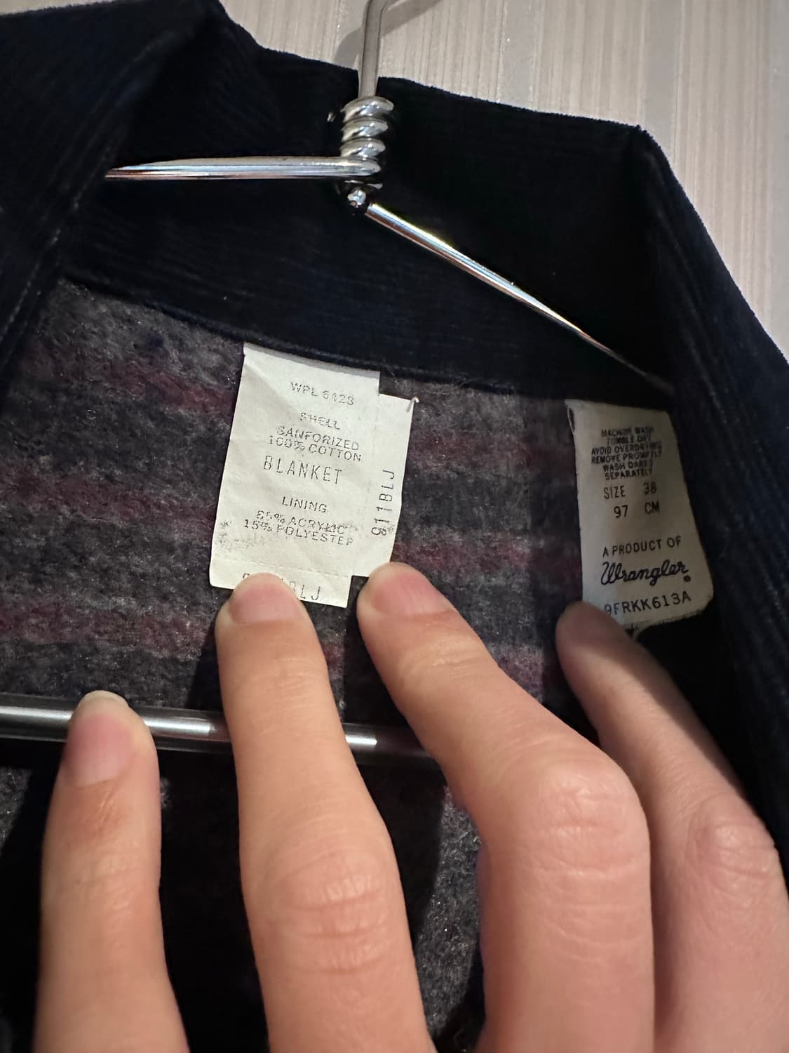 70s 데드스탁 랭글러 wrangler사의 데님 워크자켓 상품이미지5