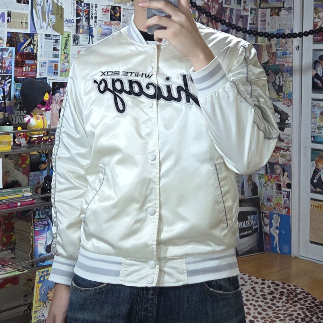 엠엘비 시카고 아이보리 바시티 자켓 상품이미지1