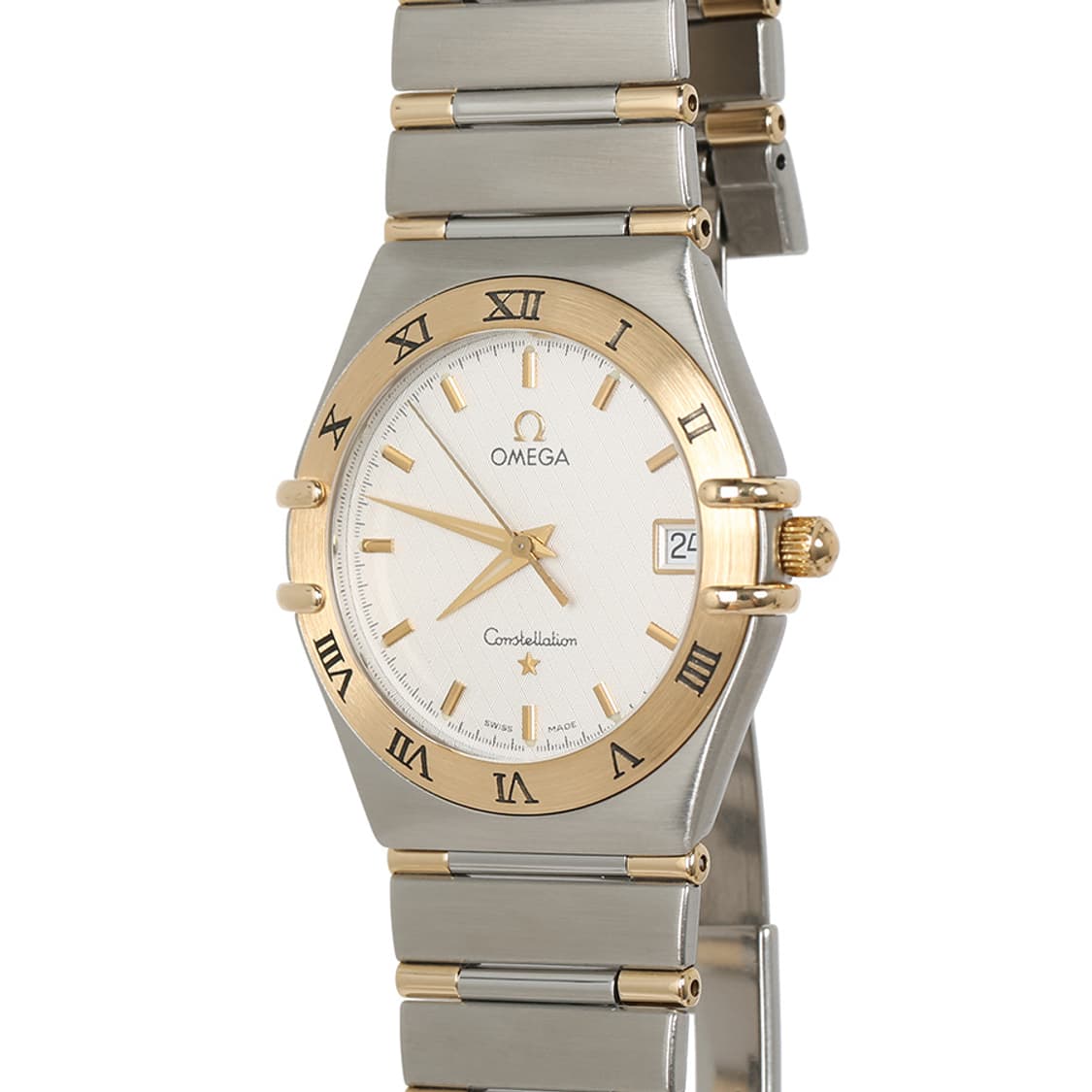 오메가 컨스텔레이션 하프바 워치 화이트 콤비 시계 인덱스 상품이미지4