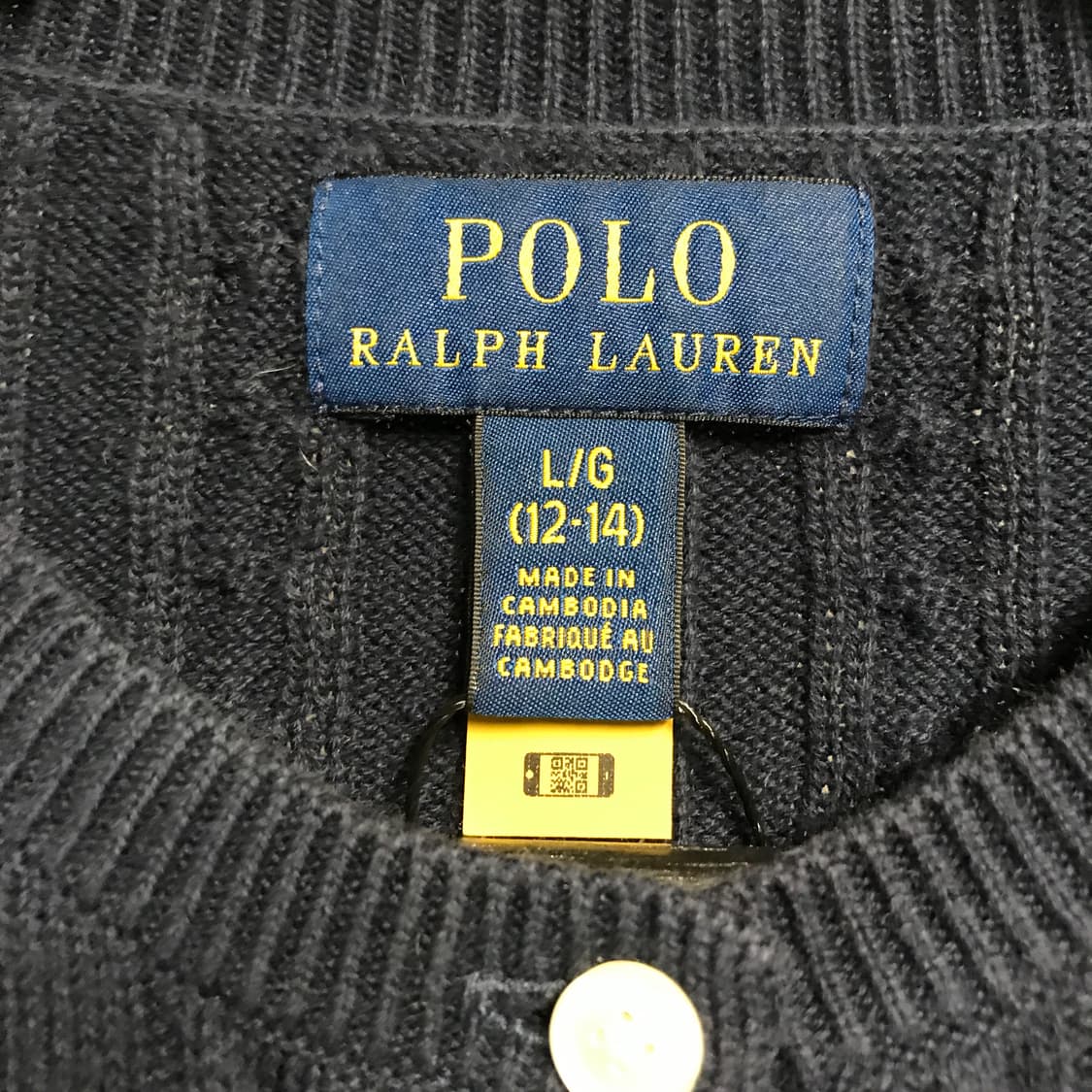 폴로 랄프로렌 QR 케이블 가디건 네이비 L12-14(W) 상품이미지5