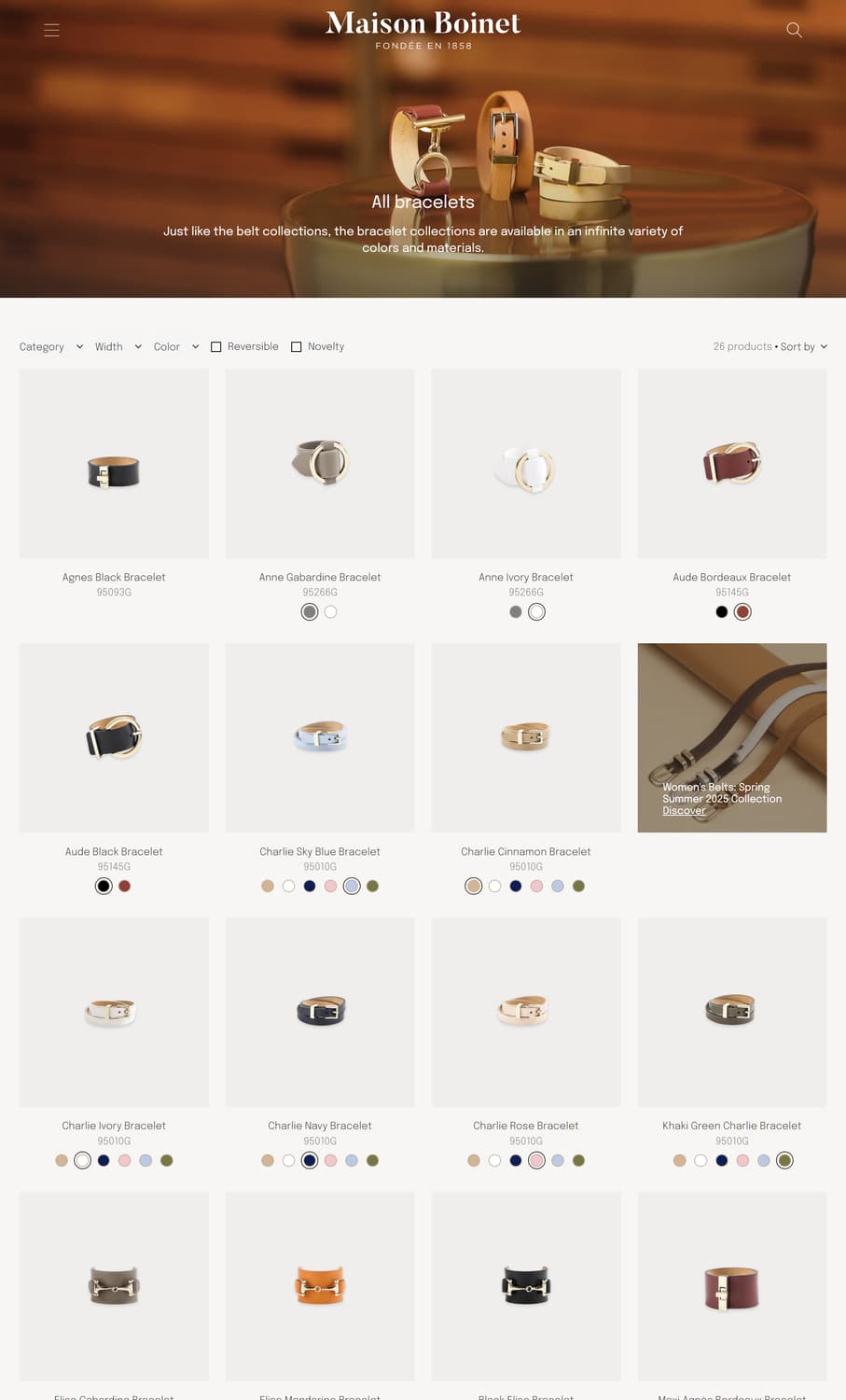 명품 MAISON BOINET 메종 보아네 프랑스제 소가죽 팔찌 상품이미지4