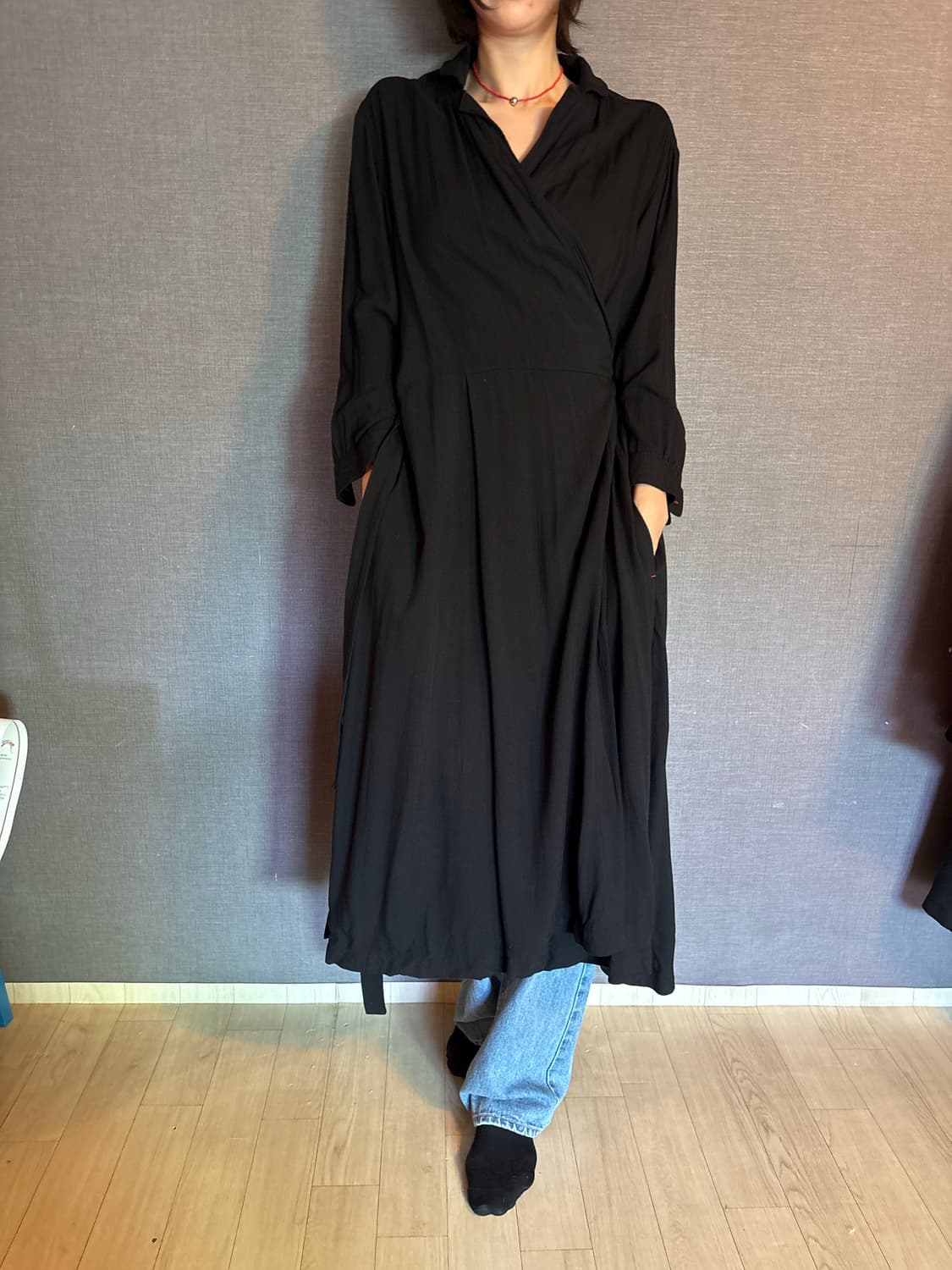 유니클로 X 이네스 드 라 프레상쥬 블랙 랩 원피스 상품이미지4