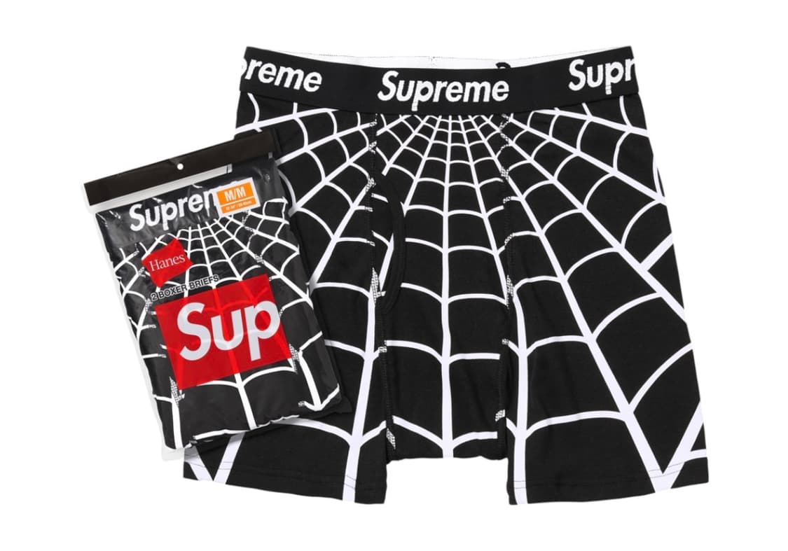 슈프림 x 헤인즈 스파이더맨 박서 브리프 블랙 (2개입) 상품이미지1