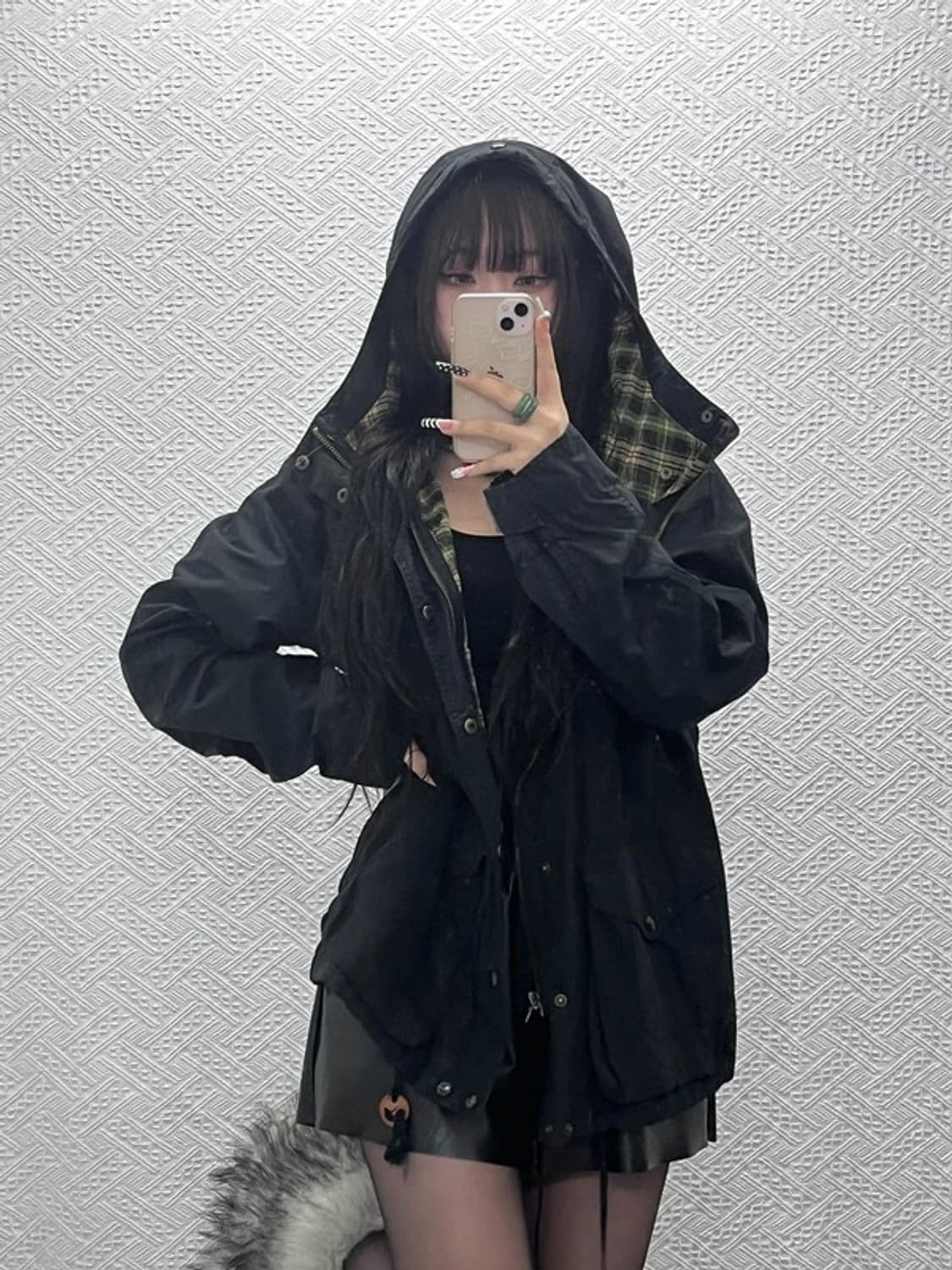 폴로 랄프로렌 빈티지 사파리 트러커 타탄체크 야상 자켓 L C10359 상품이미지2