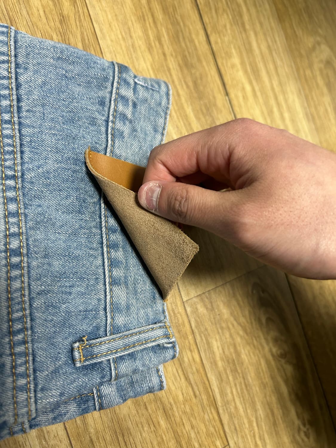 LOOSED WIDE DENIM PANTS (WASHED BLUE) 상품이미지4