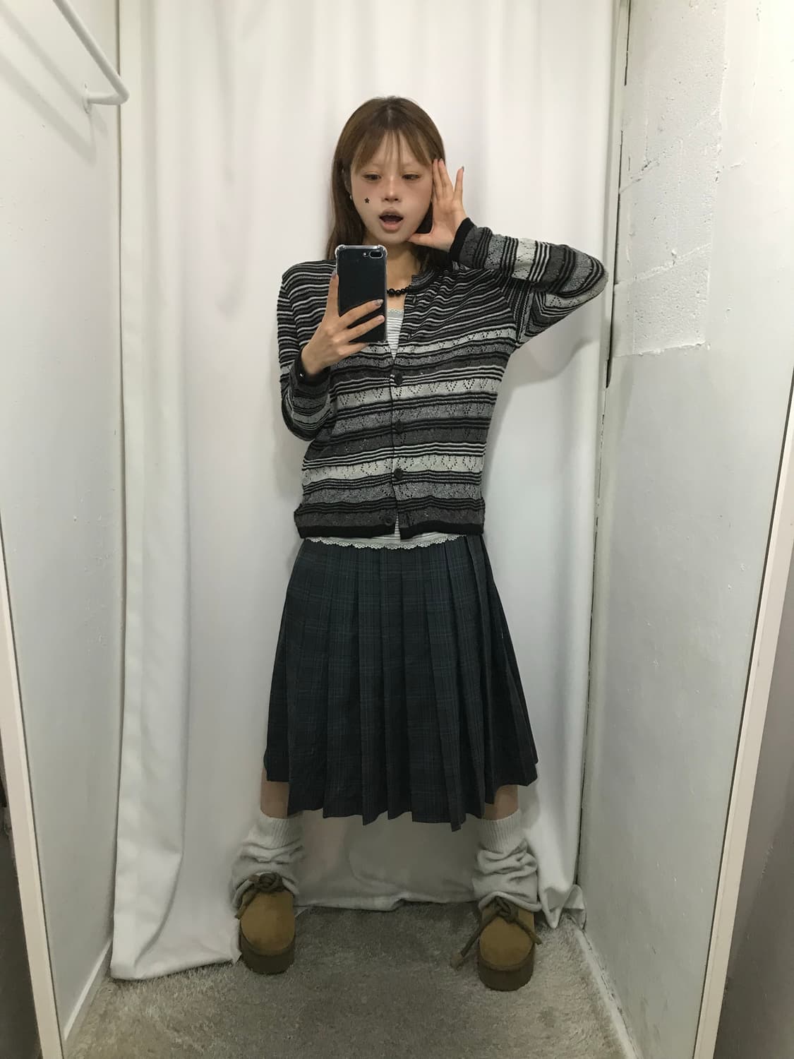 그레이 케이프 코디 세트  상품이미지4