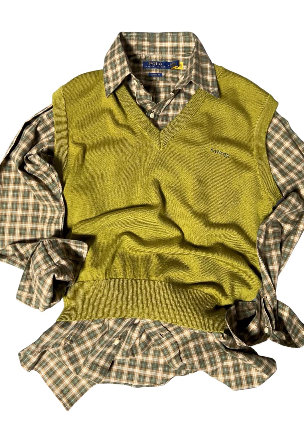 랑방 LANVIN 95사이즈 올리브색 니트 조끼 상품이미지1