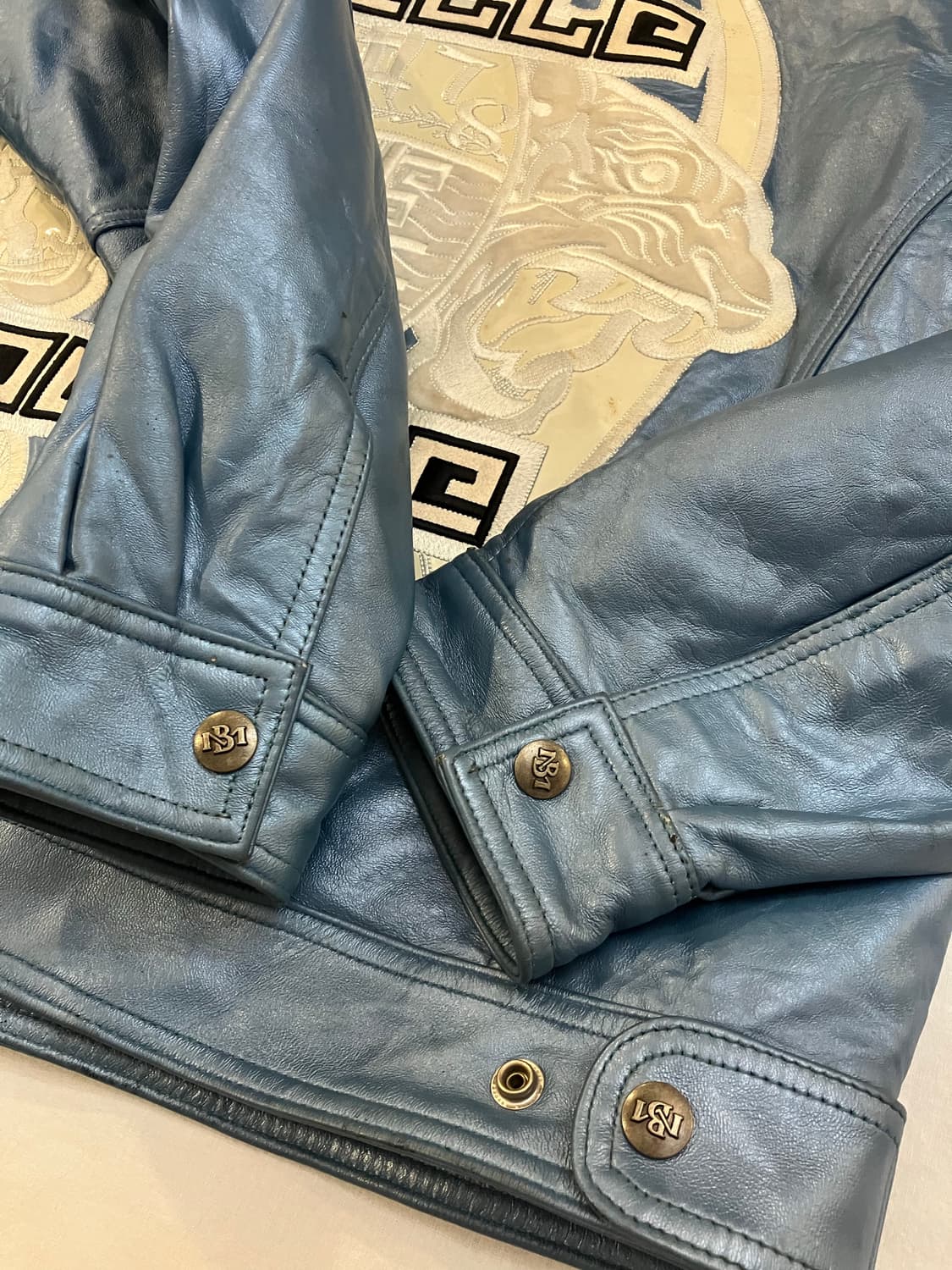 90s 펠레펠레 올드스쿨 레더자켓 블루 상품이미지3