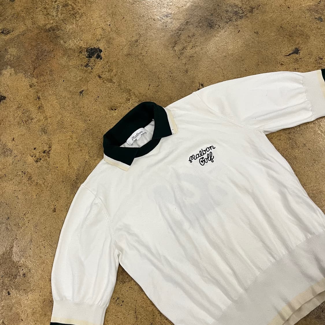 [정품/L] 말본 골프 화이트 카라 반팔 니트 b16 상품이미지1