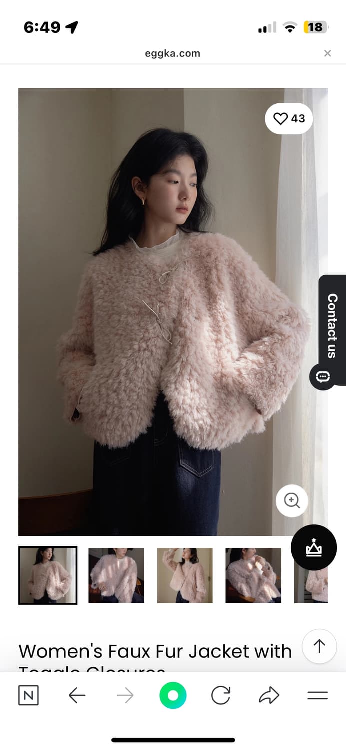 eggka 에그카 페이크 퍼자켓 핑크 상품이미지2