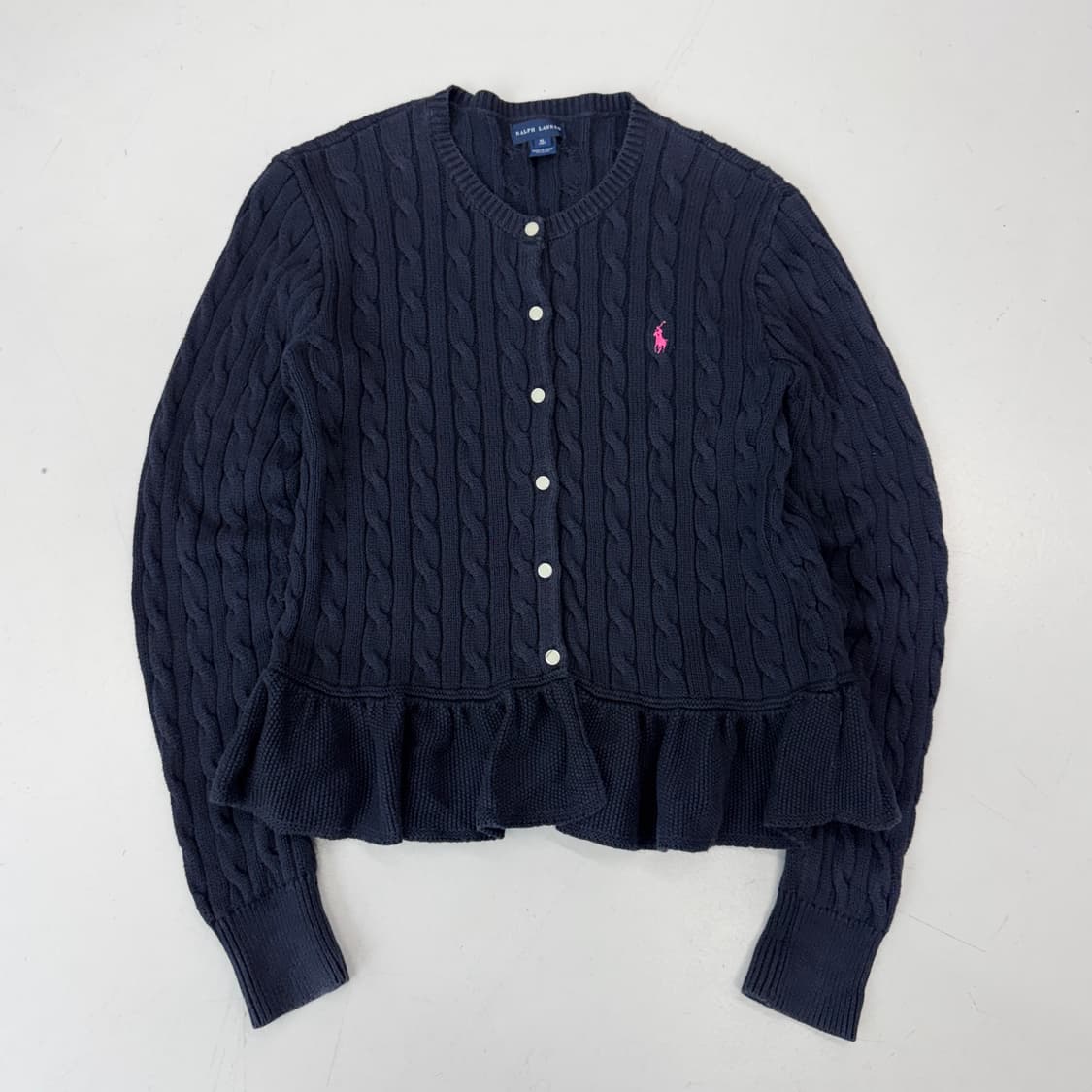 폴로 포니 레이스 꽈배기 니트 가디건 상품이미지2