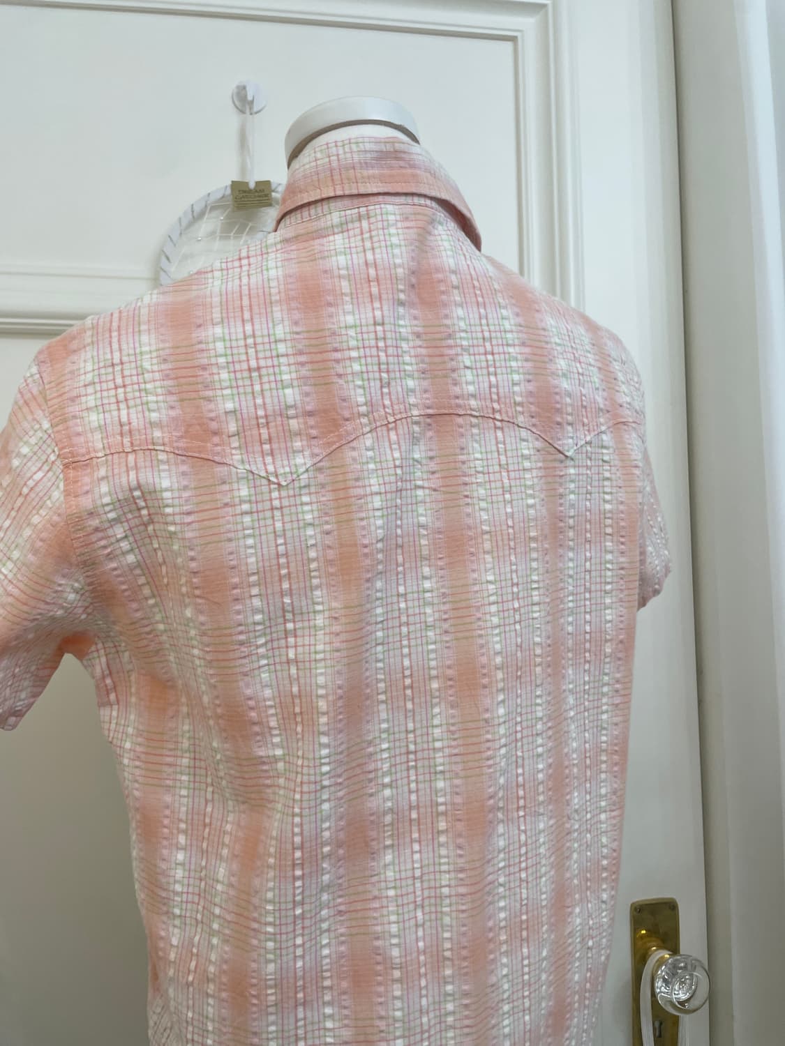 coral check basic fit shirt(size-M) 상품이미지4