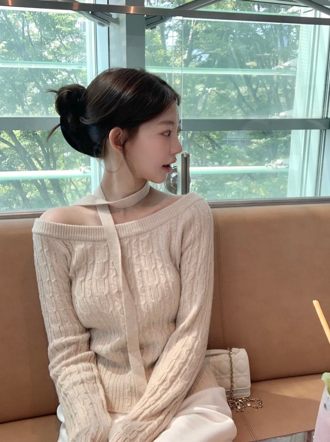 제니오 시나몬 케이블 니트 베이지 상품이미지3