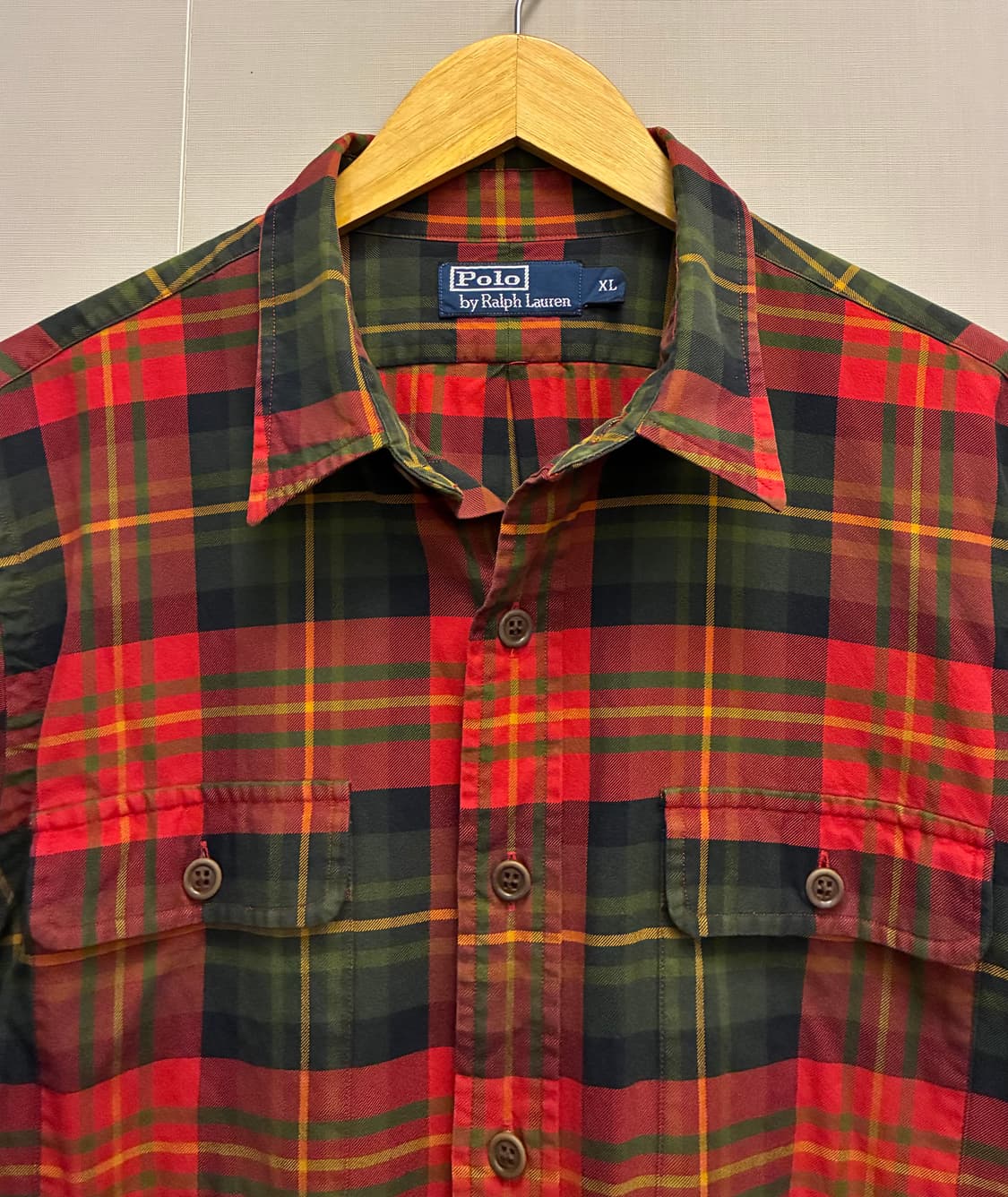 (L)POLO 폴로랄프로렌 타탄체크 포켓 엘보 스웨이드패치 셔츠 상품이미지3