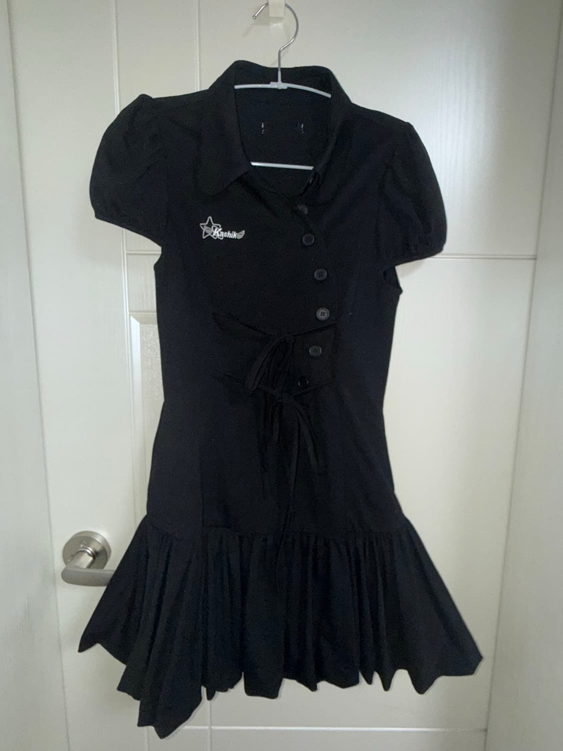 Kashiko 카시코 Puff Preppy Mini Dress Black 상품이미지3