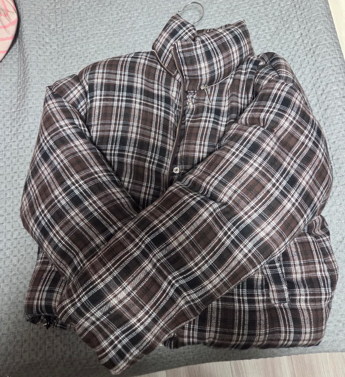 sy2c 오리털 체크 패딩 상품이미지4