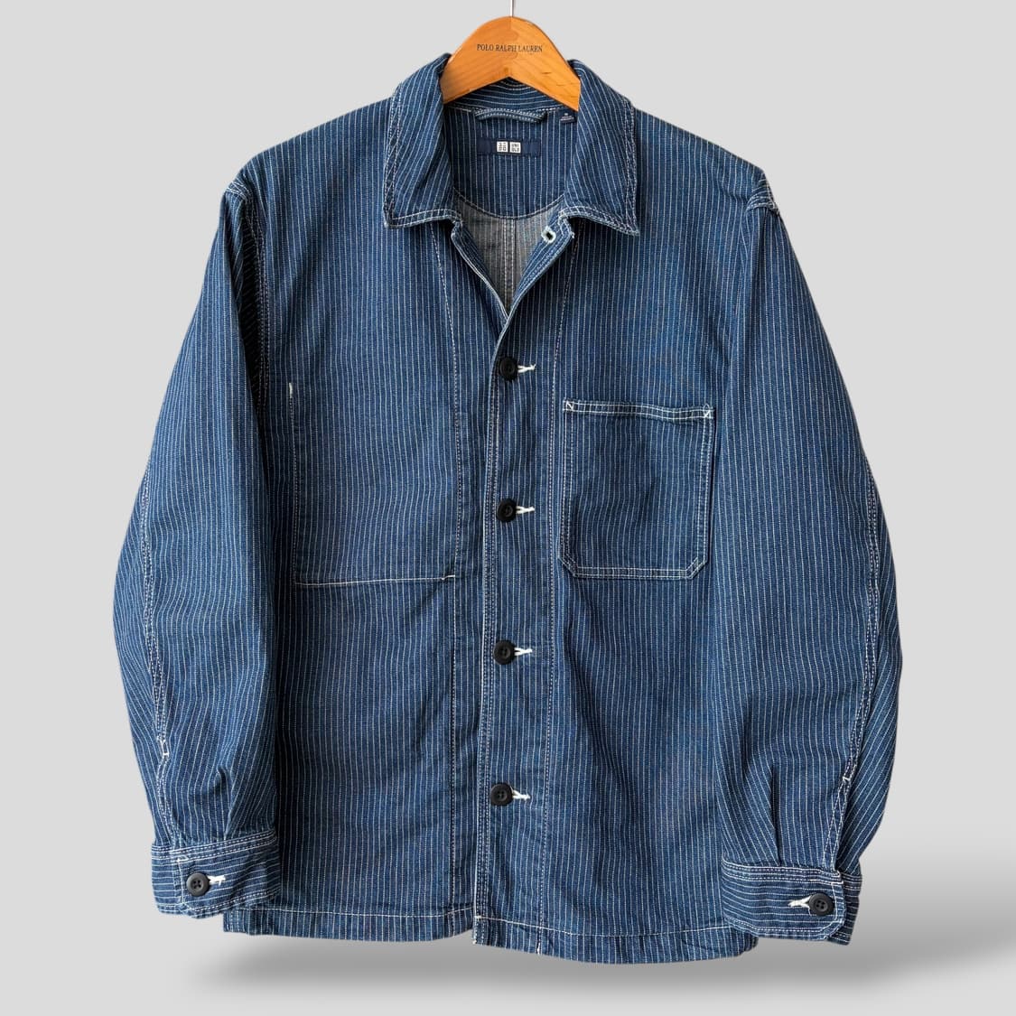 (M)유니클로 히코리 스트라이프 데님 워크자켓 상품이미지1