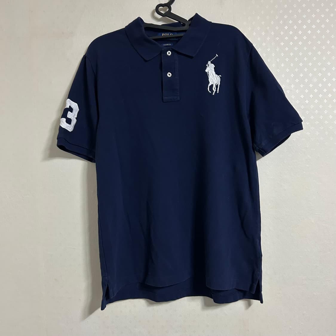 폴로 랄프로렌 빅포니 치프키프 넘버 로고 반팔 카라 티셔츠 네이비 상품이미지4