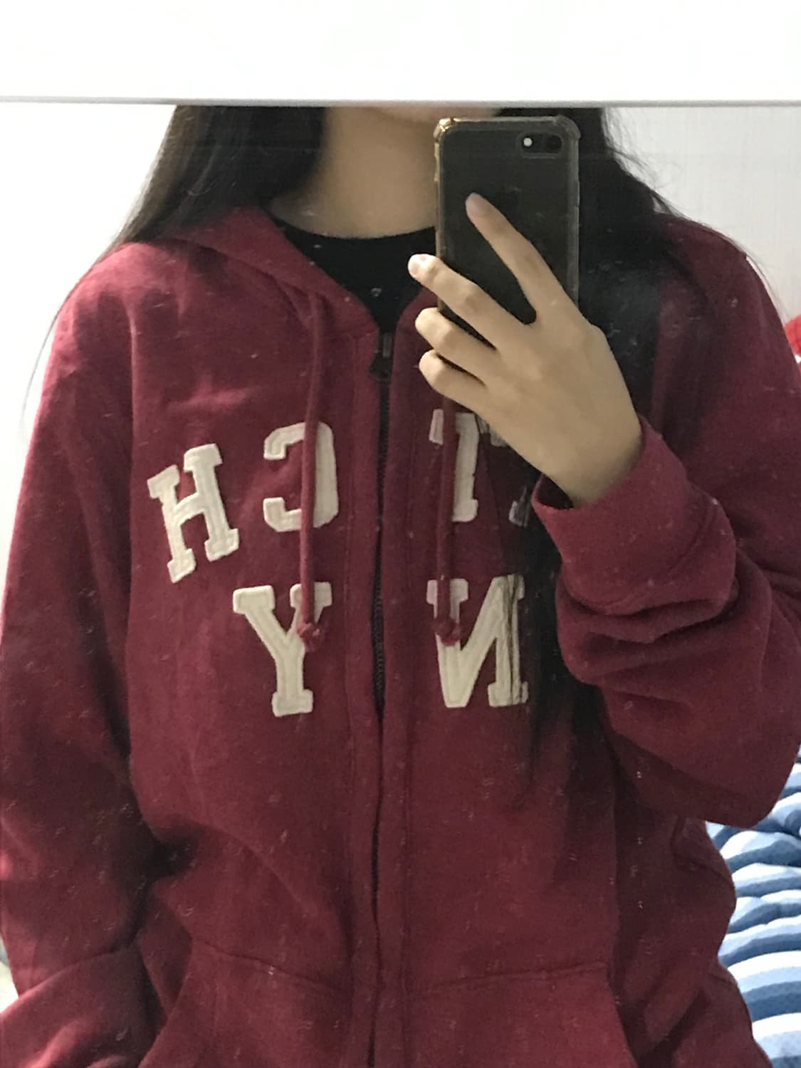 (무배) 아베크롬비 버건디 후드집업 상품이미지2