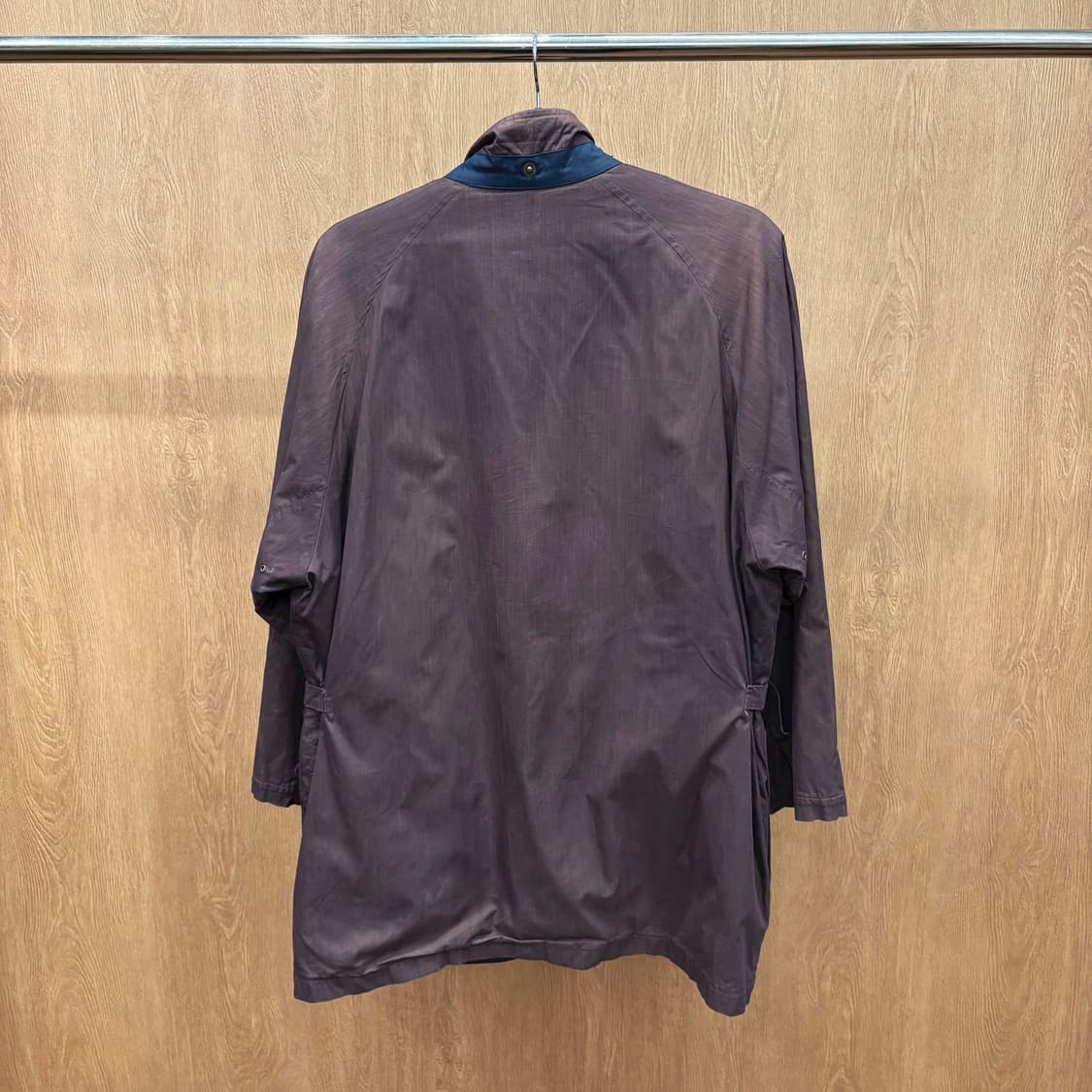 버버리 하프 코트 필드 자켓 싱글 브레스티드 스탠드 칼라 디테일 버건디 상품이미지3