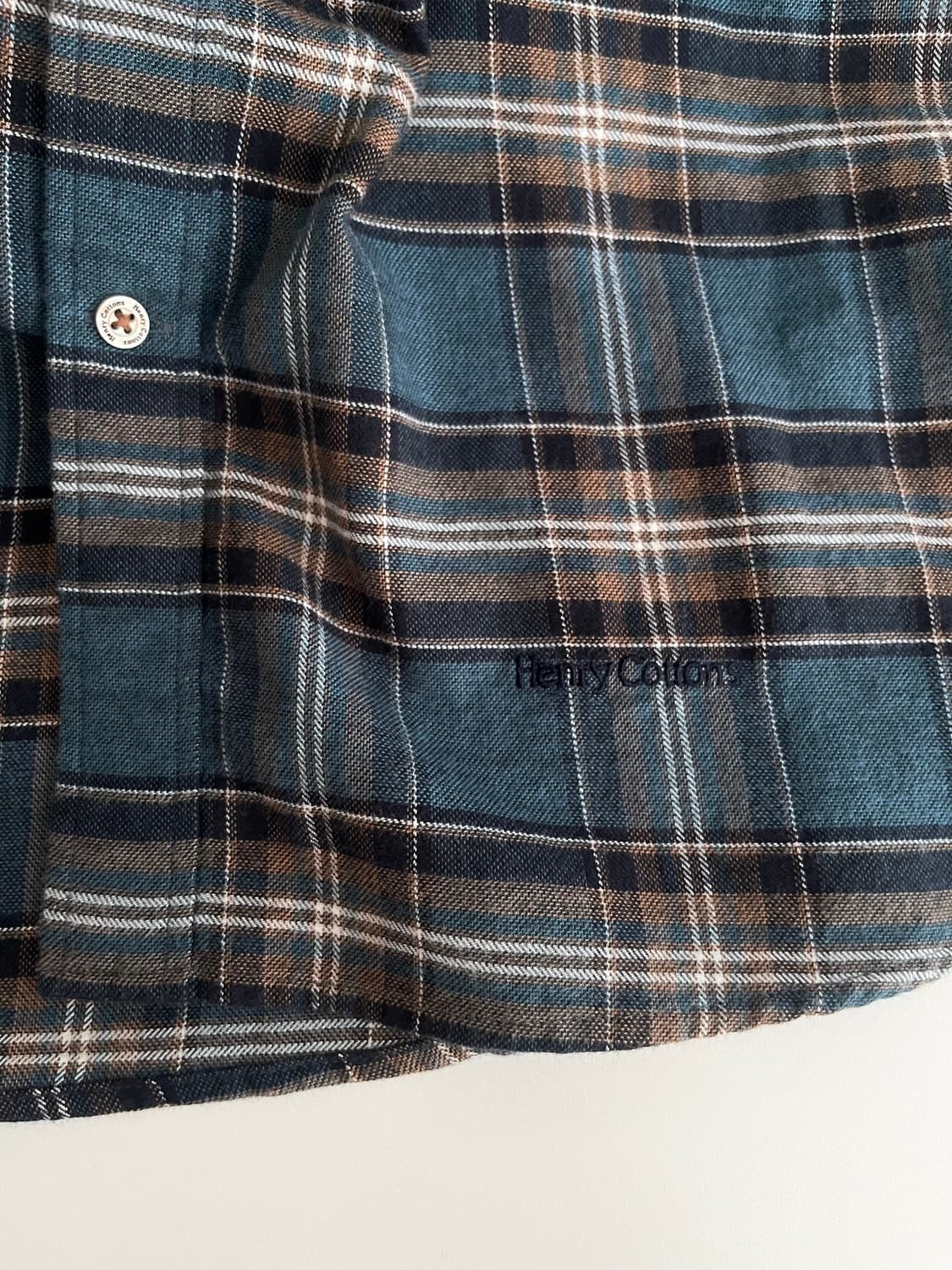 100) 헨리코튼 22fw 체크 셔츠 블루 상품이미지7