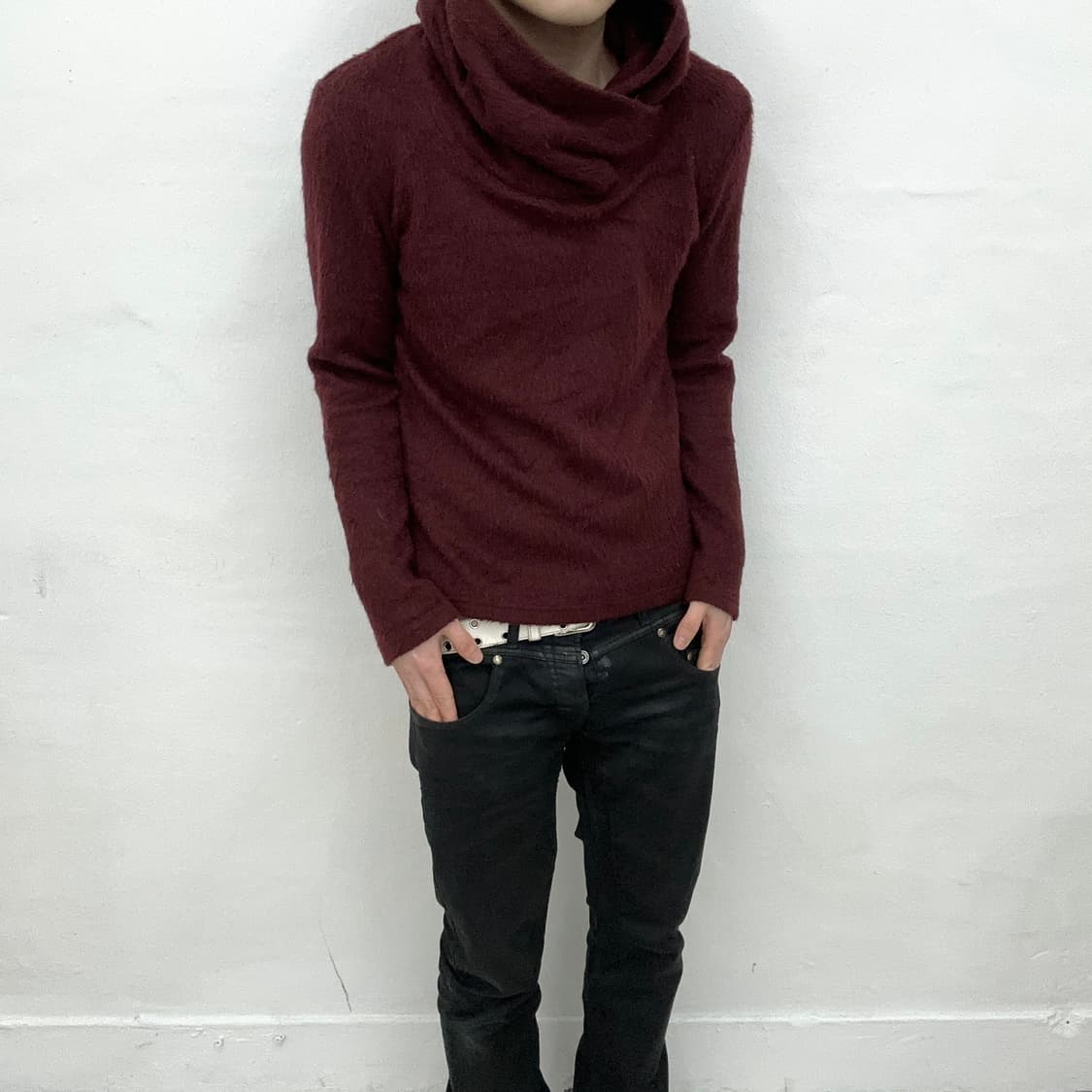 Tornado mart burgundy drape knit 상품이미지2