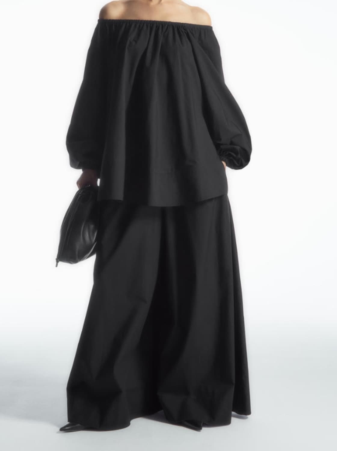 코스 블랙 개더드 와이드 팬츠 GATHERED WIDE-LEG 상품이미지5