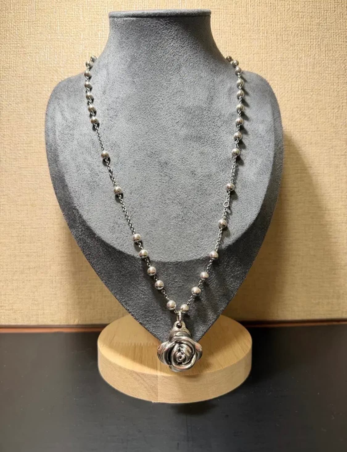 925 silver 장미 펜던트할로 은 목걸이 50cm 상품이미지1