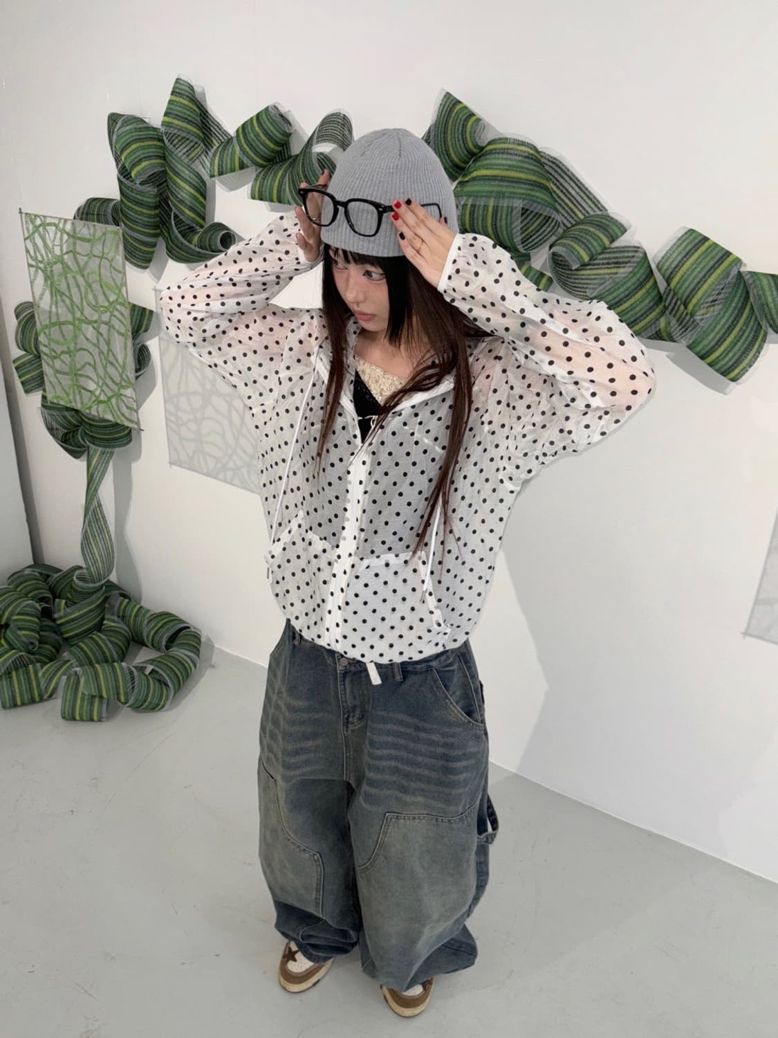[unisex] 샌드 워크 더블니 워시드 와이드 벌룬pts 상품이미지4