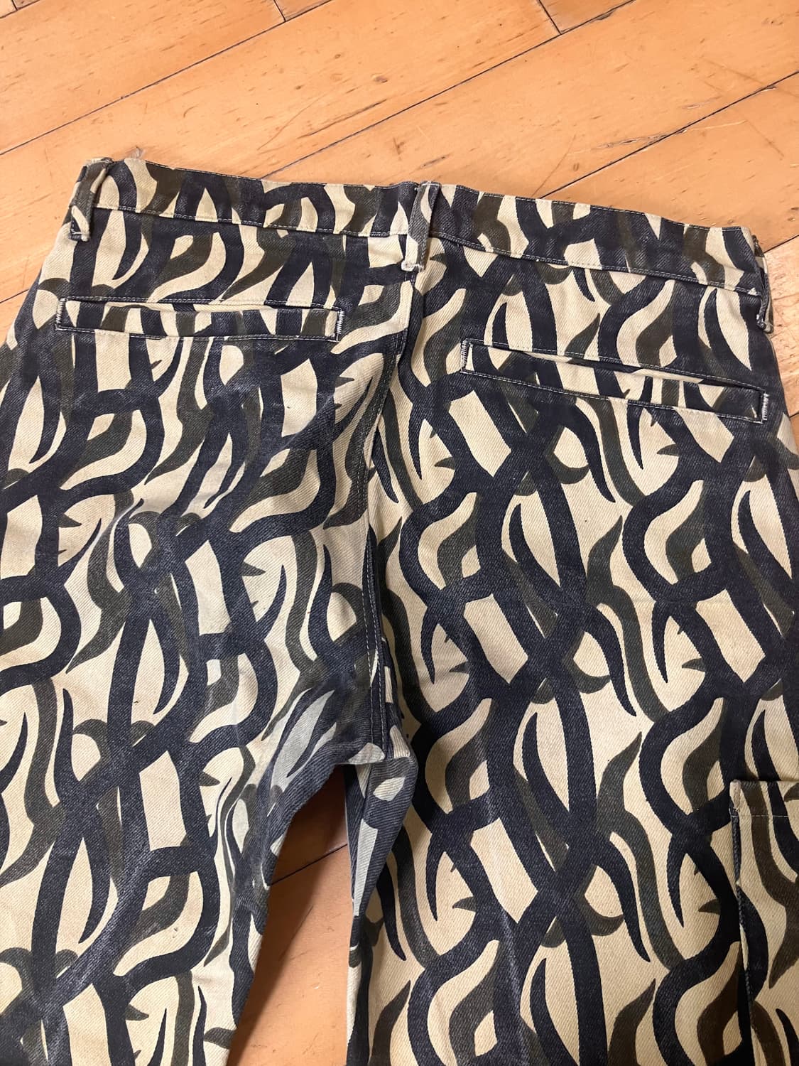 Japanese 90s 트라이벌 패턴 하드코튼 카고 팬츠 34 상품이미지7