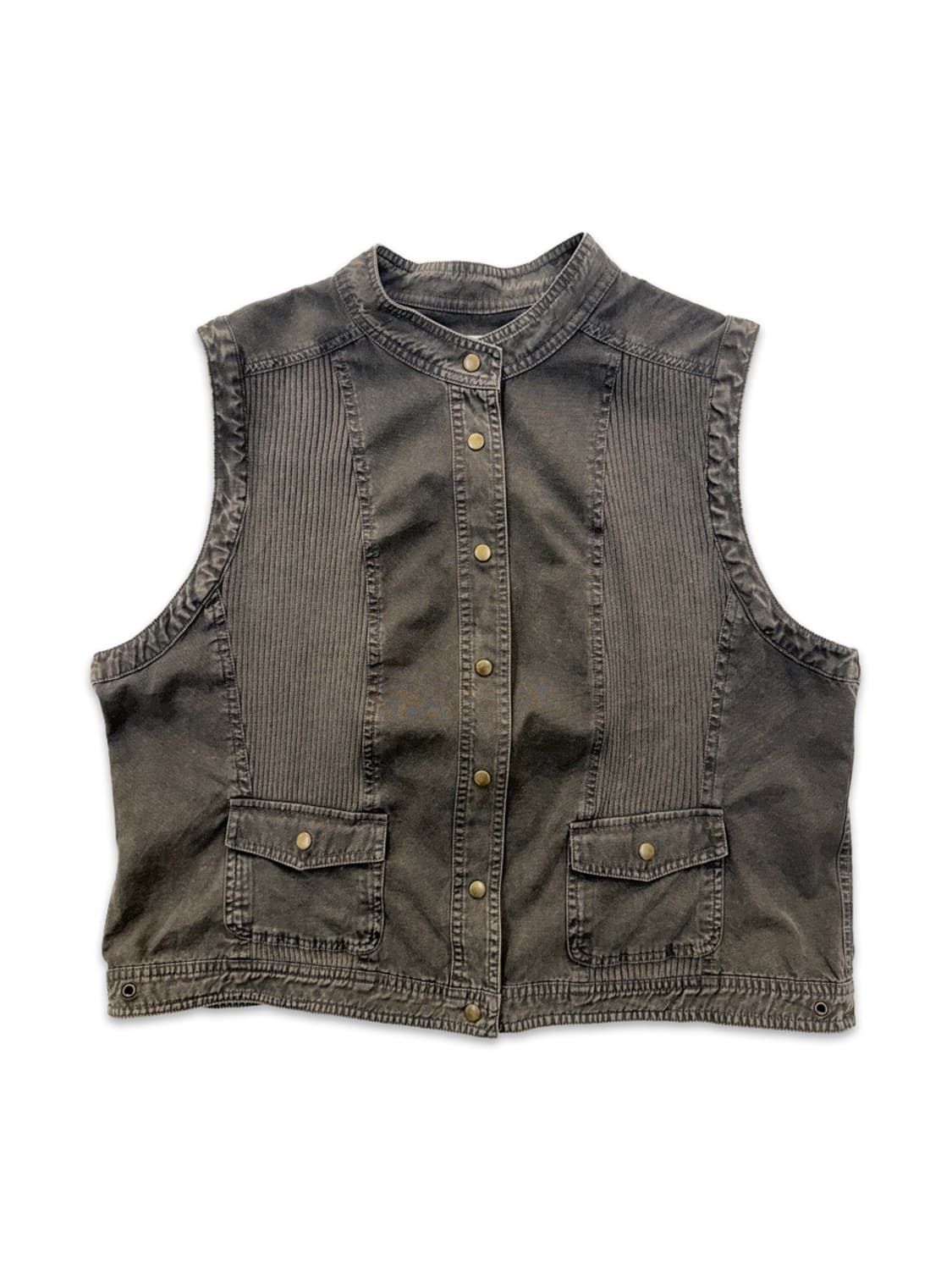 빈티지 브라운 라인 니트 베스트 상품이미지1