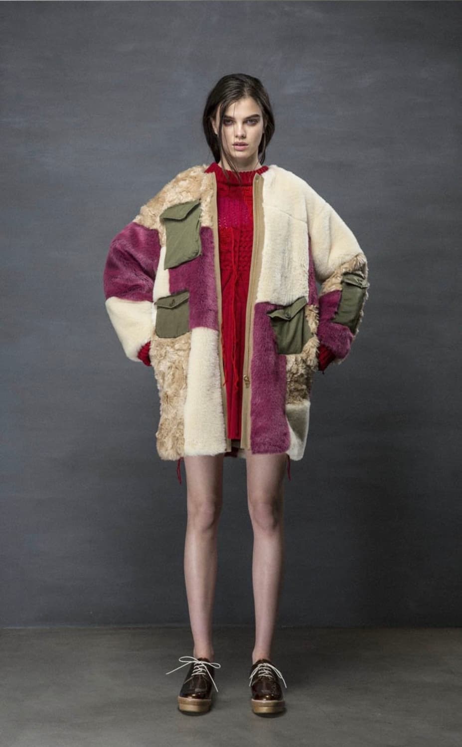 15FW 미하라 야스히로 패치워크 퍼 코트 자켓 상품이미지2