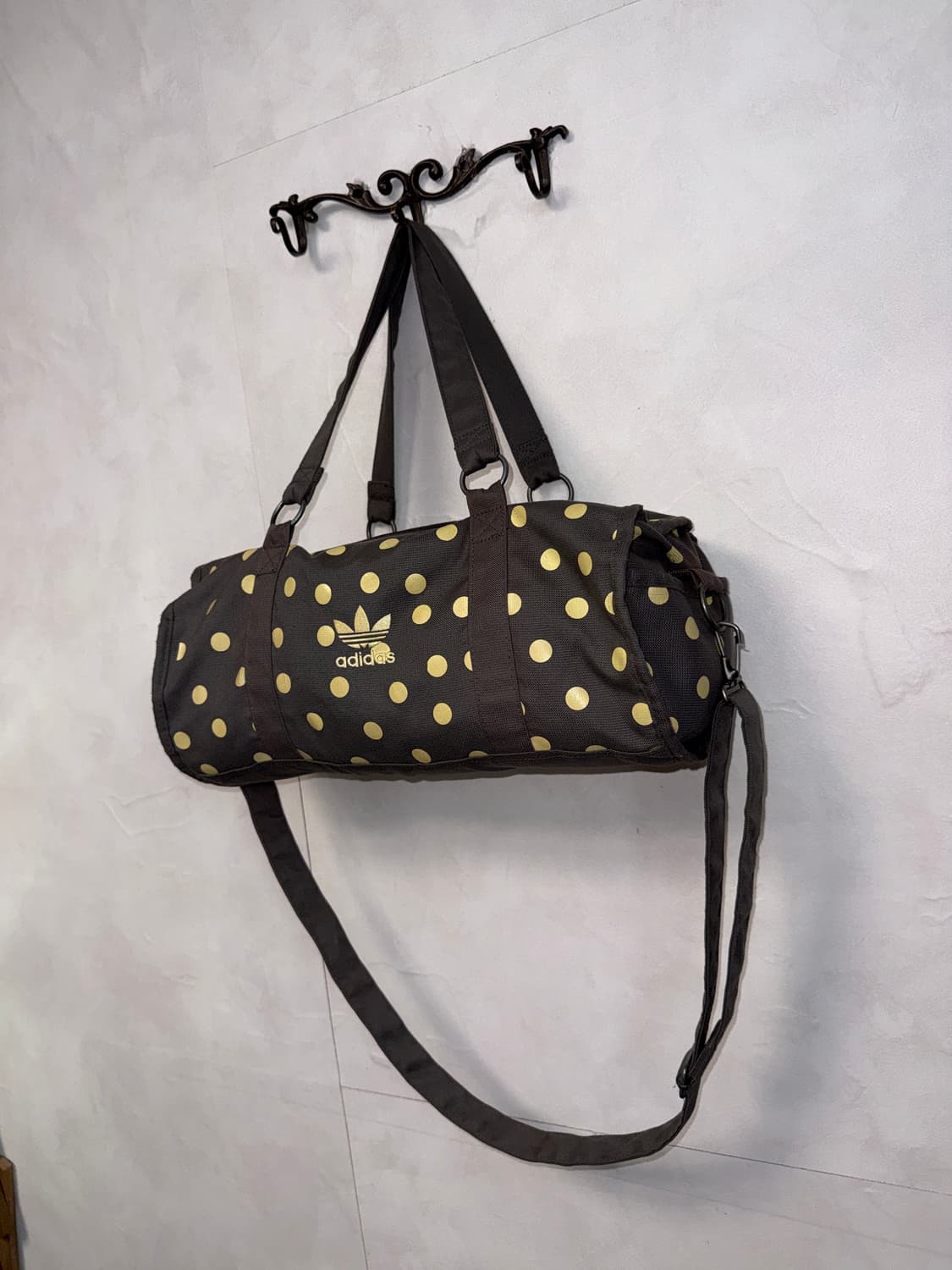 Adidas yellow brown dot boston bag 상품이미지3