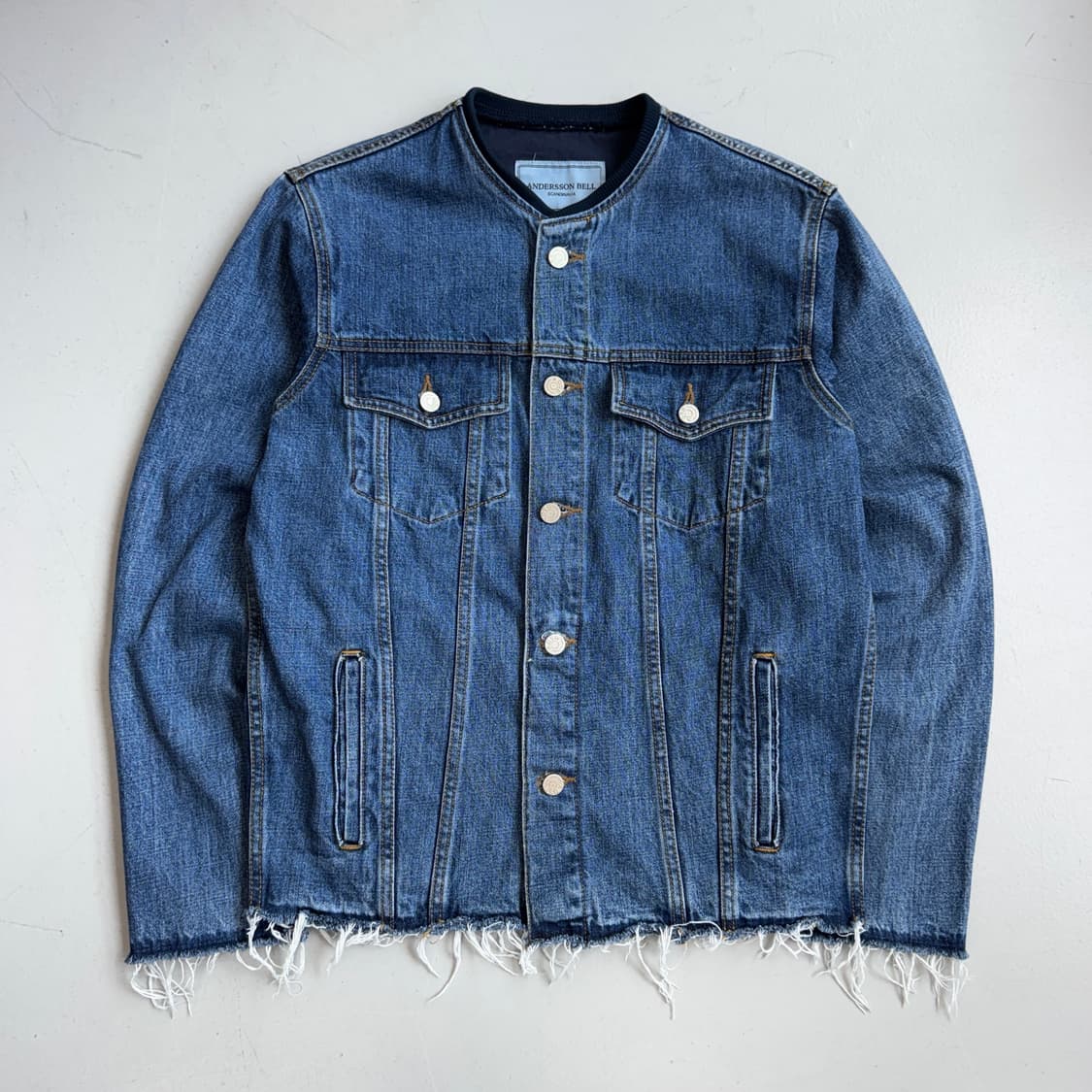 앤더슨벨 카라리스 논카라 데님 자켓 상품이미지2