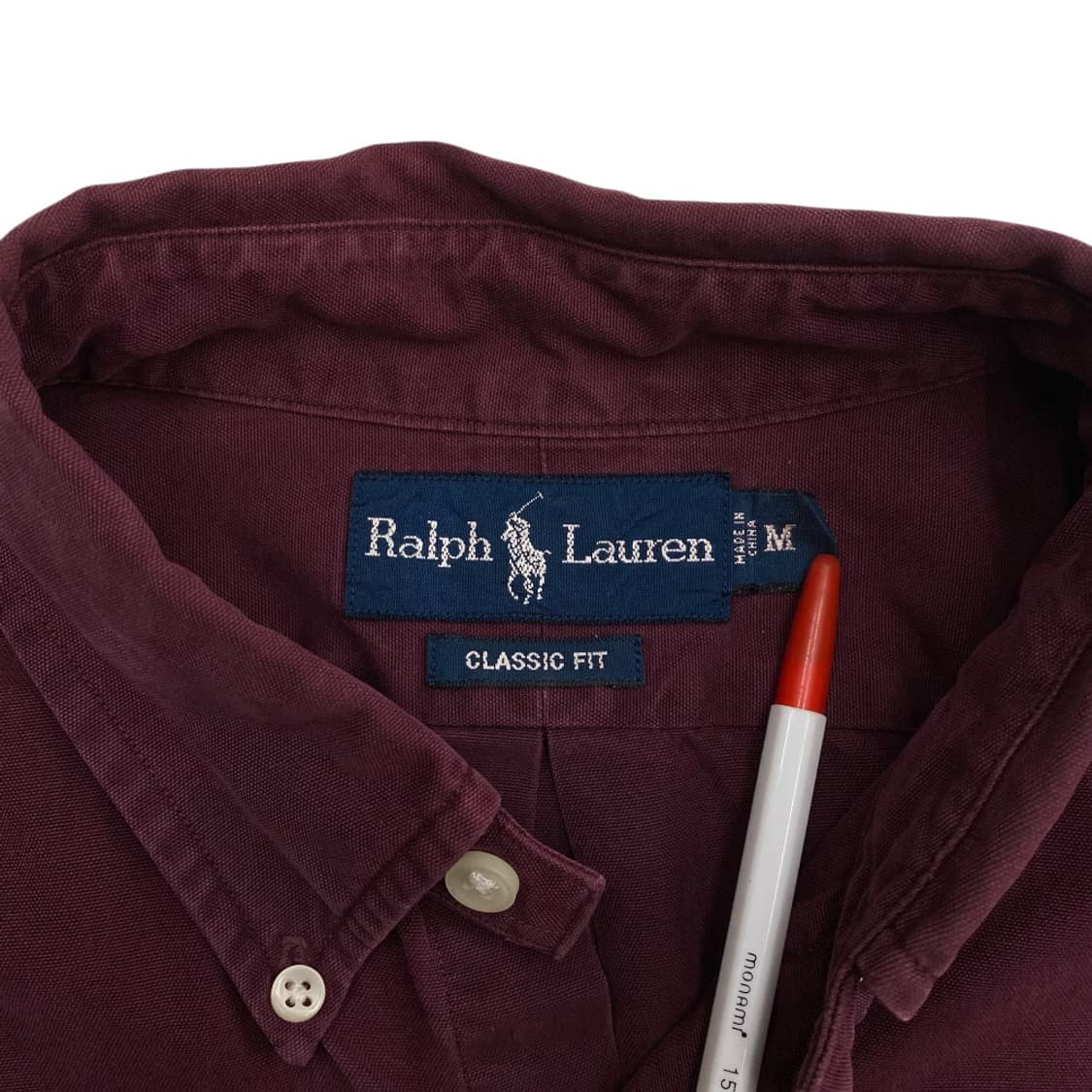 폴로 랄프로렌 그린포니 버건디 코튼셔츠 M 상품이미지5
