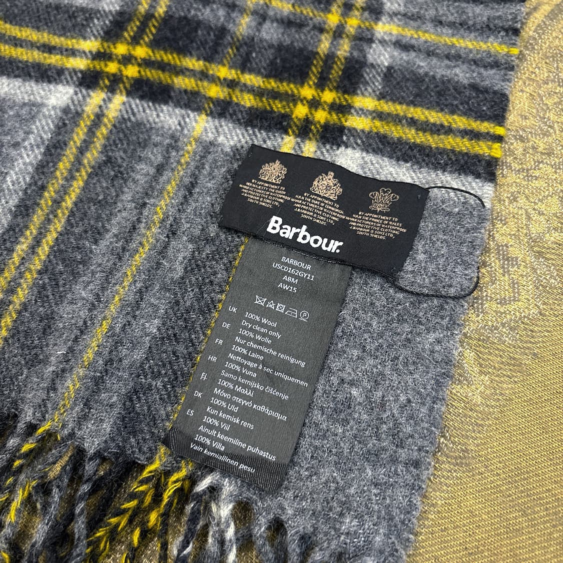 바버 헤어리 모던 옐로우그레이 타탄체크 울머플러 N267 상품이미지3