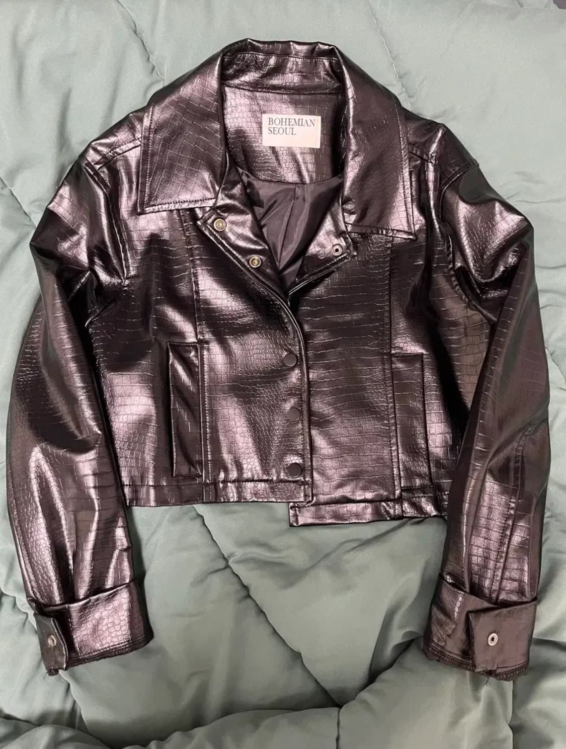 보헤미안서울 보헴서 가죽 크록 숏 자켓 레더자켓 상품이미지6