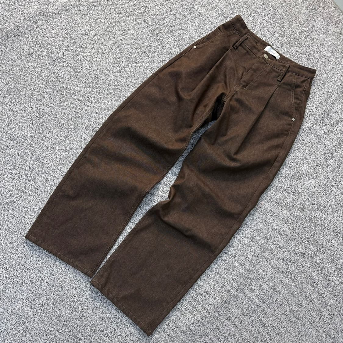S 미나브 남성 핀턱 와이드 팬츠 브라운 0331J 상품이미지1