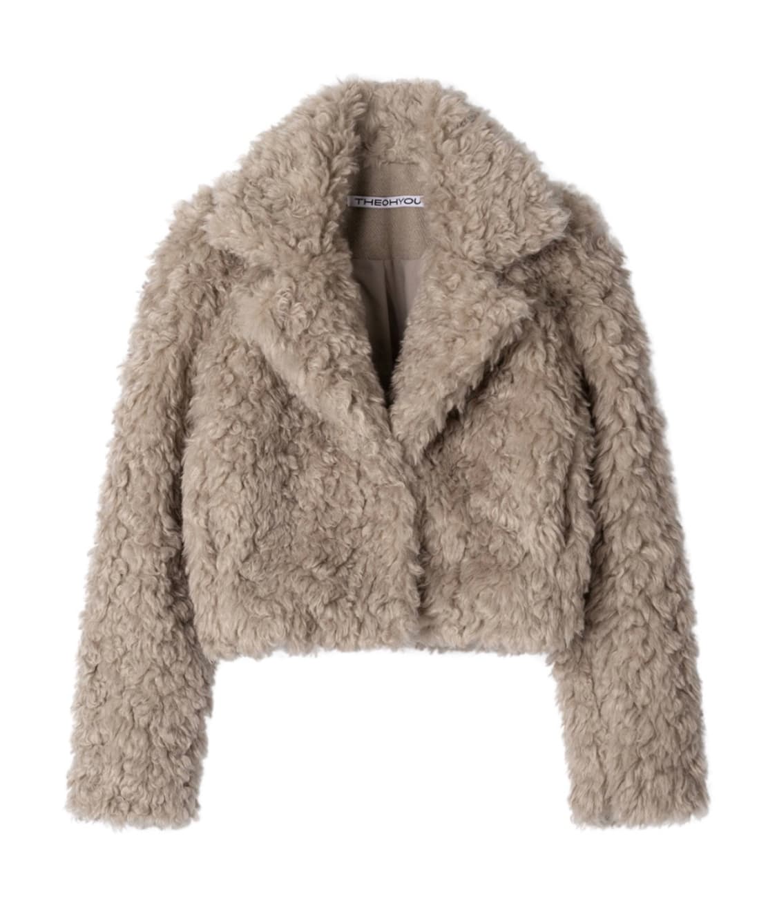 더오유 베이스 핏 퍼 자켓 다크 베이지 상품이미지3