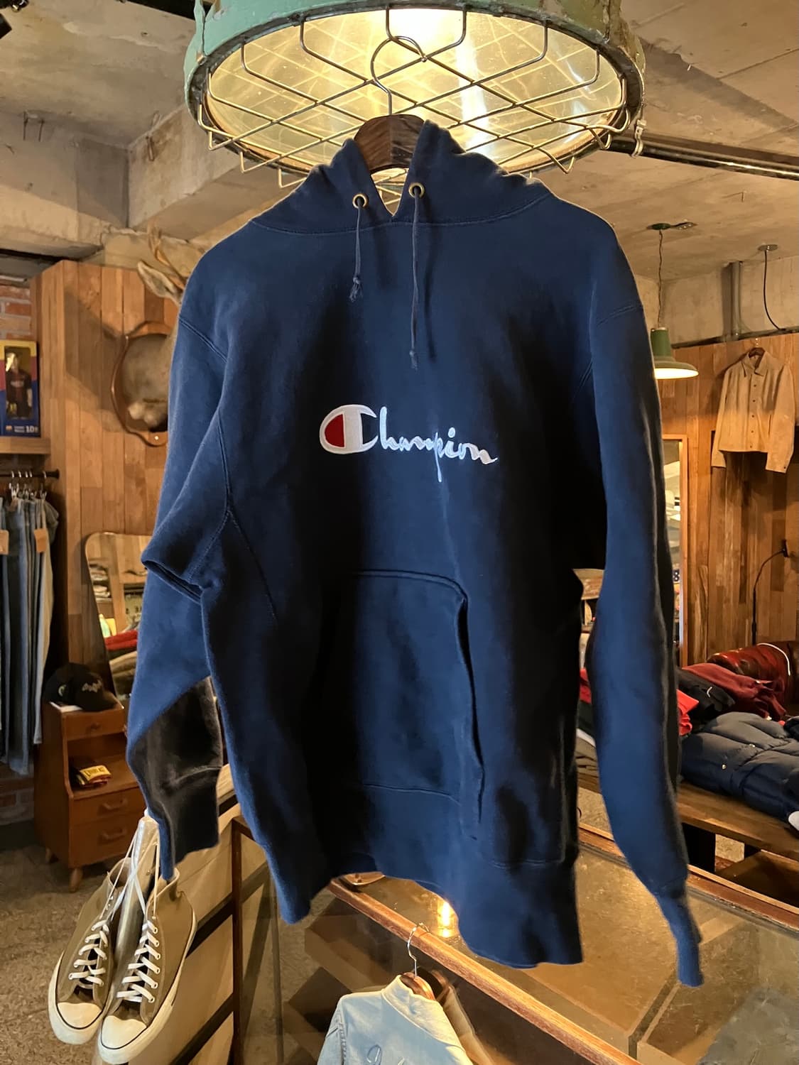 90s USA 빈티지 챔피온 리버스위브 후드 스웻 셔츠 상품이미지2