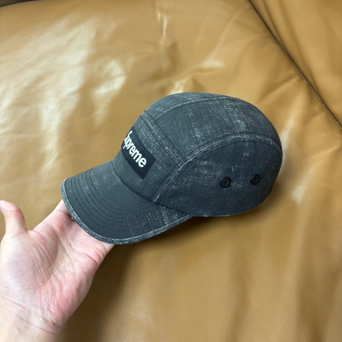 Supreme 슈프림 워시드 코듀라 블랙 캠프캡 모자 (Black) 상품이미지4